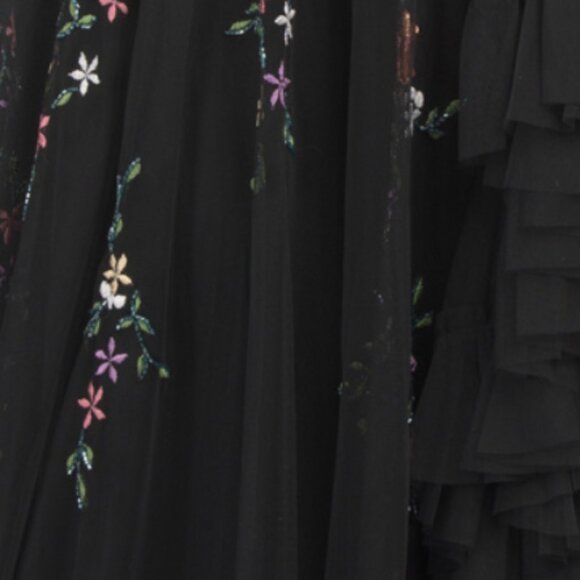 MAC DUGGAL One Shoulder Floral Beaded Gown - Picture 6 of 7